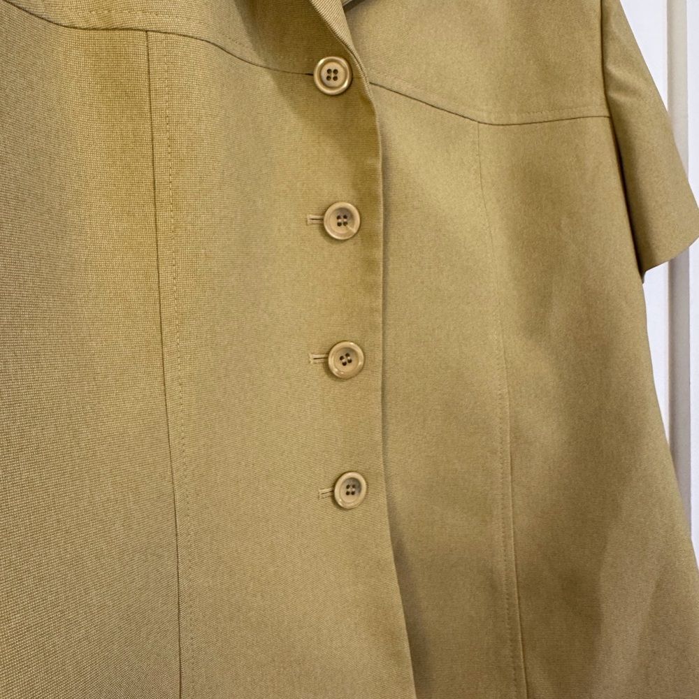 Vintage Le Suit Petite 2-Piece Skirt Suit Women’s 14P Khaki Office Career Set - Picture 6 of 9